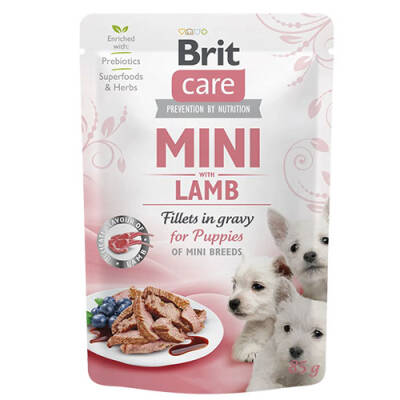 Brit Care Mini Puppy Kuzu Etli Soslu Fileto Küçük Irk Yavru Köpek Konservesi 85 Gr - 1