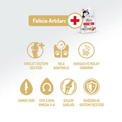 Felicia Hypoallergenic Medium Large Kuzulu Düşük Tahıllı Yetişkin Köpek Maması 6 Kg - 3