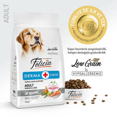 Felicia Hypoallergenic Medium Large Somonlu Düşük Tahıllı Yetişkin Köpek Maması 6 Kg - 2