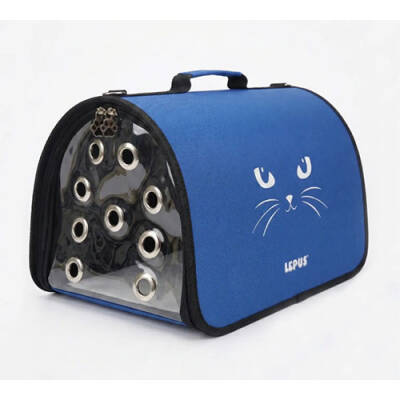Lepus Fly Bag Kedi Desenli Taşıma Çantası Mavi 25x40x25 Cm - 1