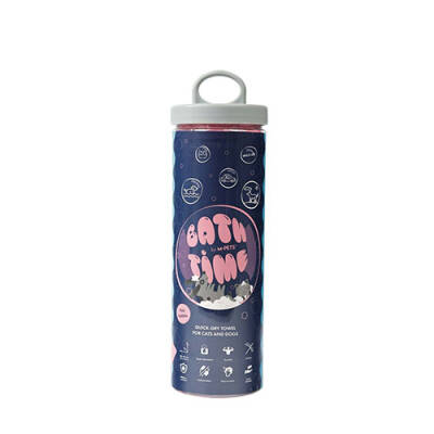 M-Pets Bathtime Hızlı Kuruyan Kedi ve Köpek Havlusu Pembe 64x43 Cm - 1