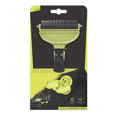 M-Pets Click & Groom Kıtık Açıcı Kedi ve Köpek Tarağı Large 13x7x7 Cm - 1