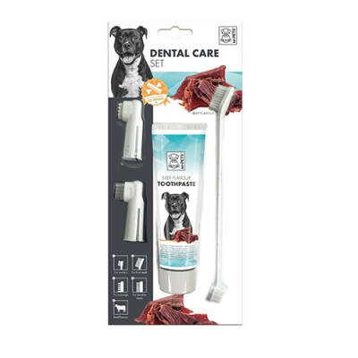 M-Pets Köpekler İçin Biftekli Diş Fırçalama Seti 31,5x14x4 Cm - 1