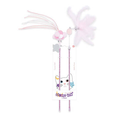 M-Pets Mooncat Olta Kedi Oyuncağı Pembe 2'li 40 Cm - 1