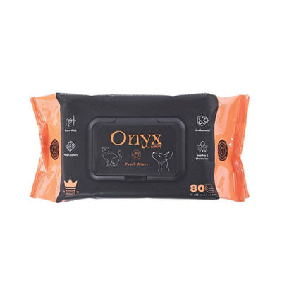 M-Pets Onyx Şeftali Kokulu Kedi ve Köpek Temizleme Mendili 80'li - 1