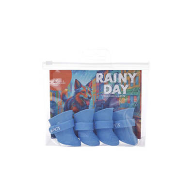 M-Pets Rainy Day Köpek Ayakkabısı Mavi Medium 4,5x3,4 Cm - 2