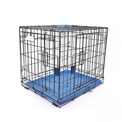 M-Pets Voyager 2 Kapılı Köpek Kafesi Small Mavi 61x46x48 Cm - 2