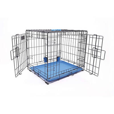 M-Pets Voyager 2 Kapılı Köpek Kafesi Small Mavi 61x46x48 Cm - 3