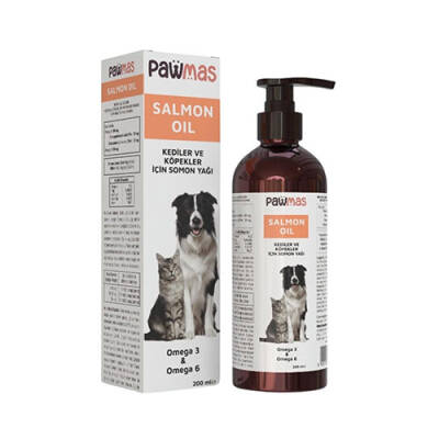 Pawmas Salmon Oil Omega 3 ve Omega 6 Kedi ve Köpekler İçin Somon Yağı 200 Ml - 1