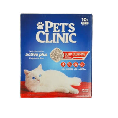 Pet's Clinic Aktif Karbonlu Tozsuz Kutulu Bentonit Kedi Kumu 2x10 Lt - 1