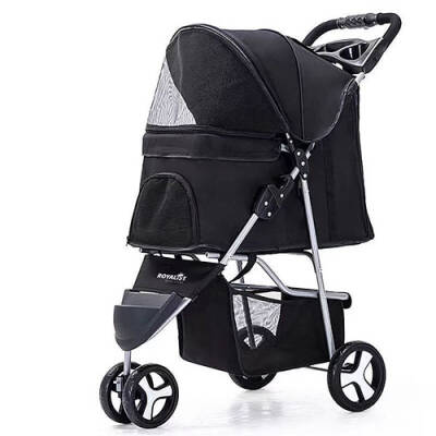 Royalist DTC-803 3 Tekerlekli Kedi Köpek Arabası Siyah 77x43x94 Cm - 1
