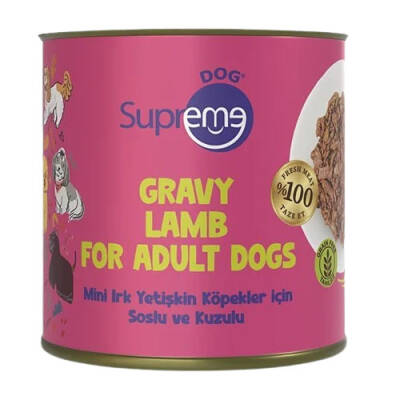Supreme Dog Sos İçinde Kuzulu Mini Irk Yetişkin Köpek Konservesi 200 Gr - 1
