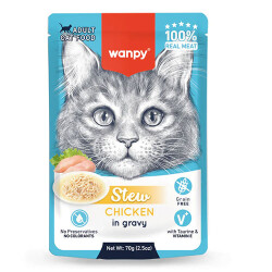 Wanpy Stew Sos İçinde Tavuklu Yetişkin Kedi Konservesi 70 Gr